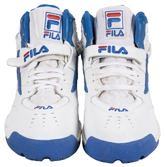 1994-95 Grant Hill Game Used & Dual Signed Rookie FILA Sneakers With "33" Stitch (Pistons Employee LOA, MEARS & JSA)